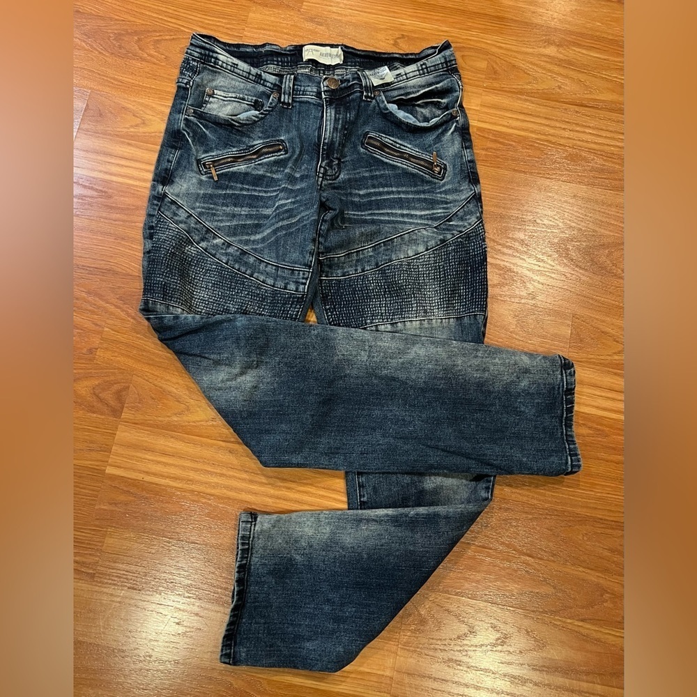 1. Acknowledge stone wash denim jeans 30x32 HTF